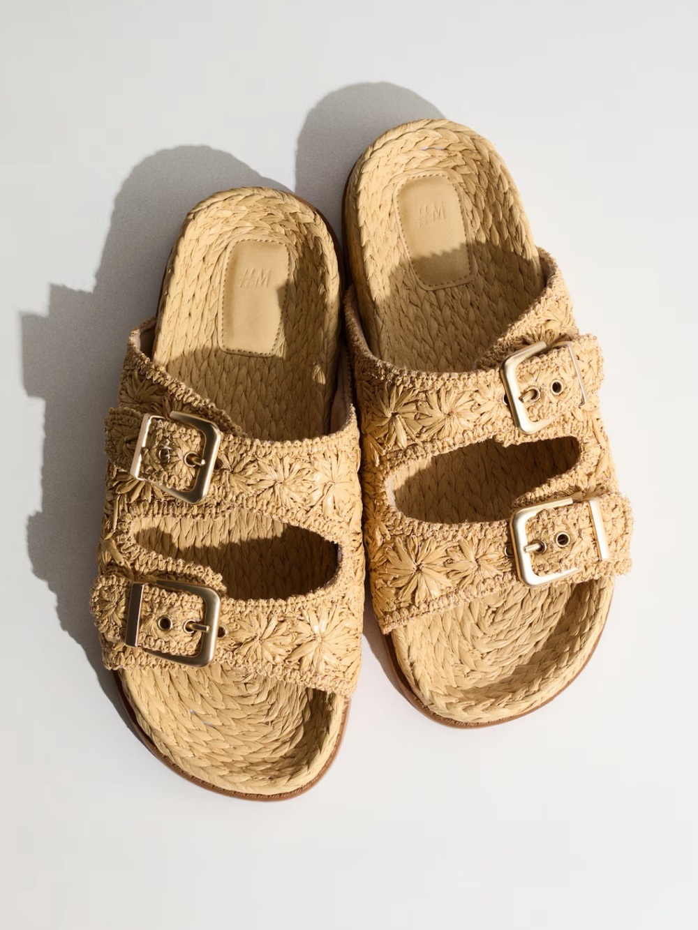 Raffia espadrille footbed sandals - Picture 2 of 7